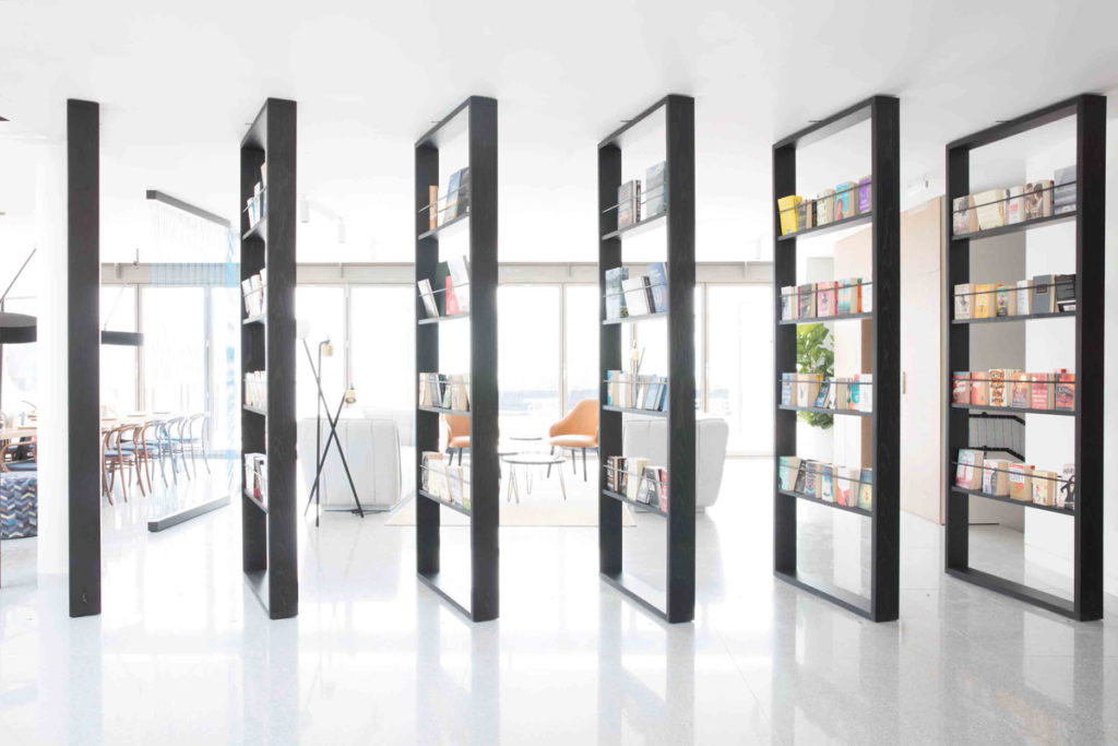 Bookshelves as space dividers