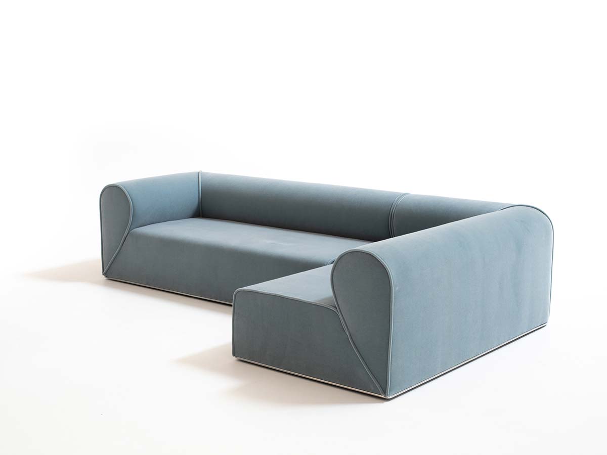 Divano Heartbreaker di Moroso rivestito Zanzibar di Vescom. Design by Johannes Torpe ©Joel Matthias Henry