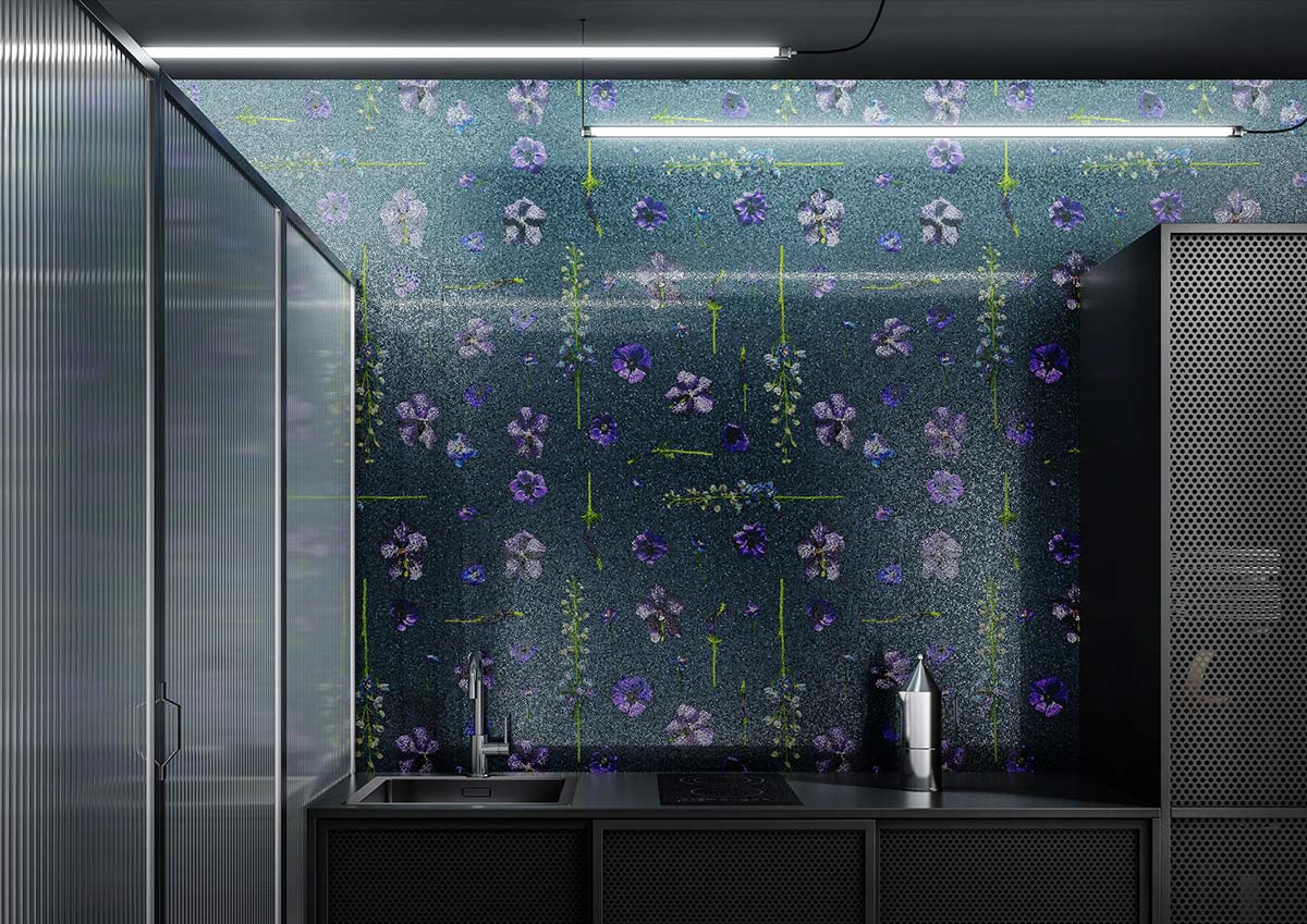 Anthemion by Mutaforma, Delphinium pattern