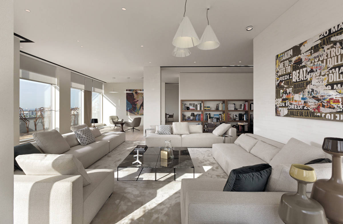 Impronta glamour per un attico firmato Minotti