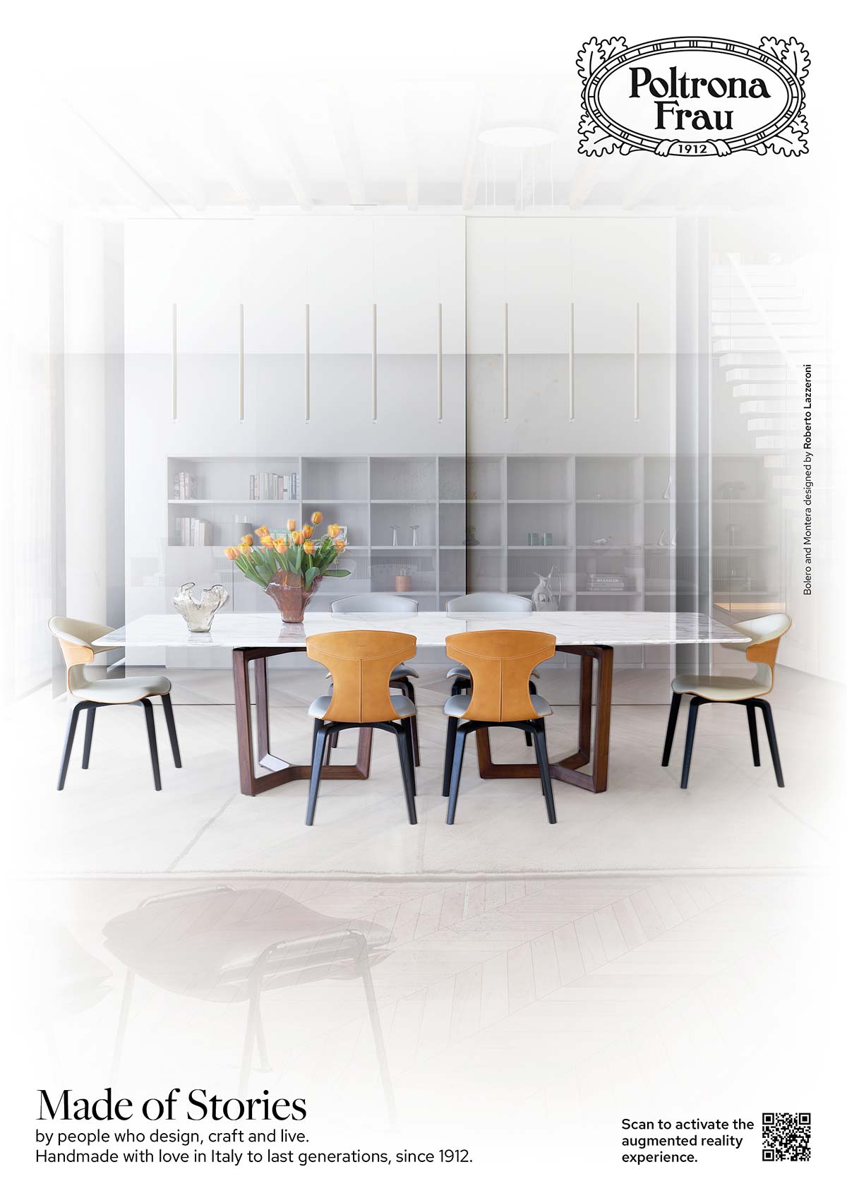 Montera chairs & Bolero table, Stories of Living by Poltrona Frau
