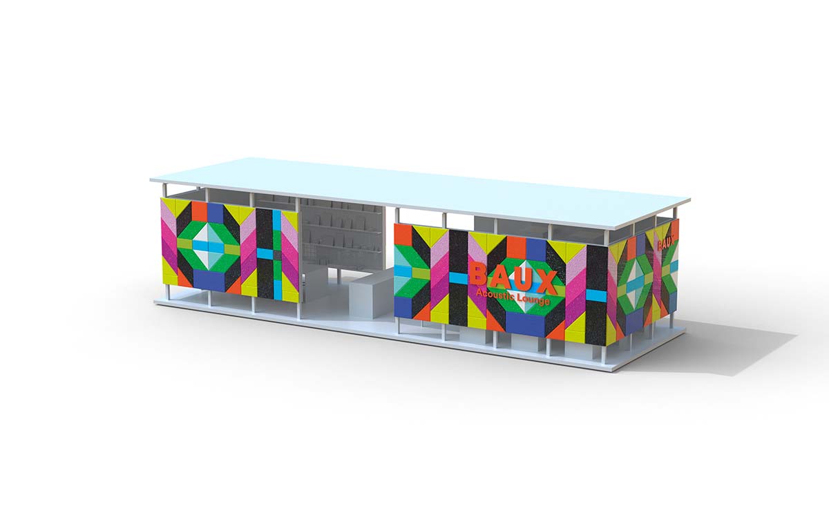 BAUX Installation ft. Exterior Wall by Morag Myerscough
