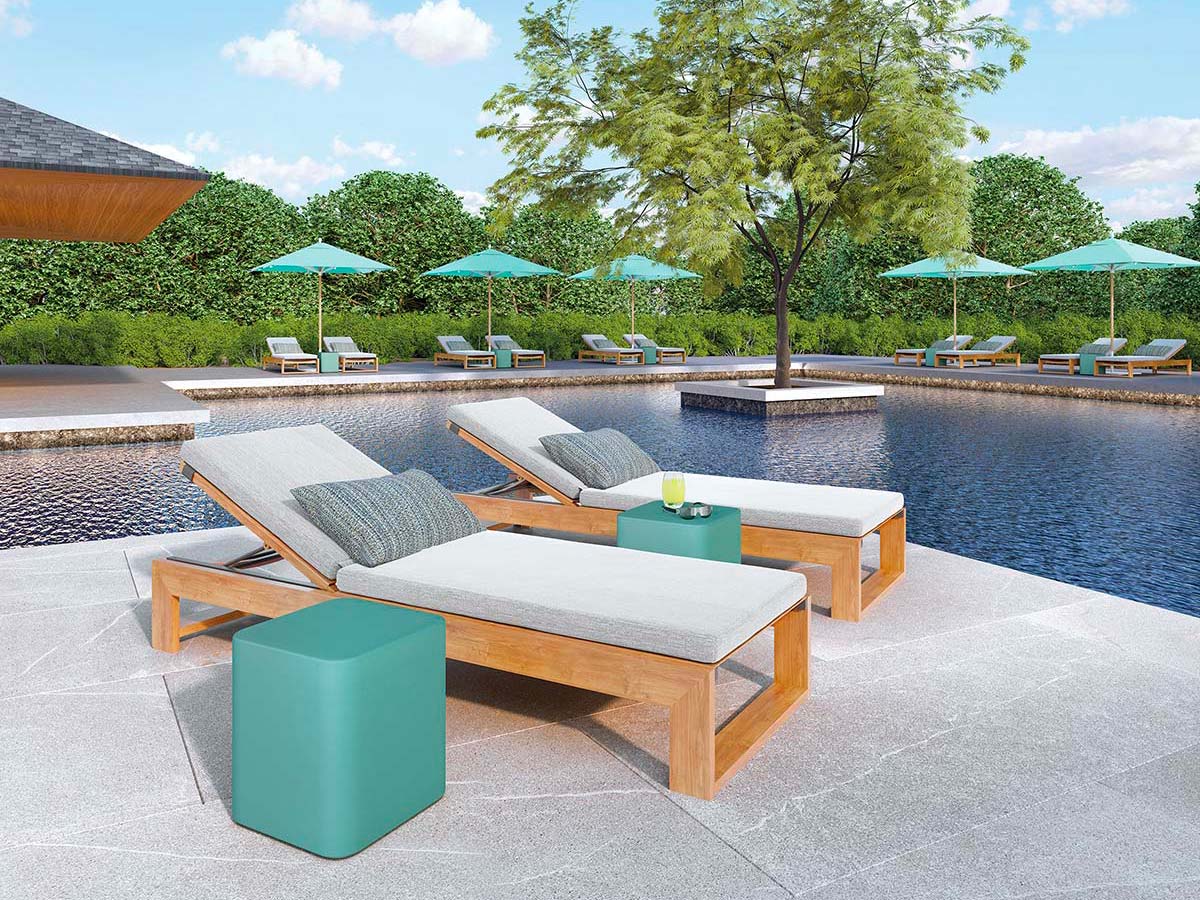 Matisse Teak Chaise Lounge by JANUS et Cie