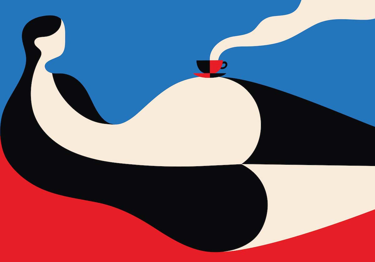 Olimpia Zagnoli, Breakfast In Bed, 2023, stampa giclee, cm 35x50