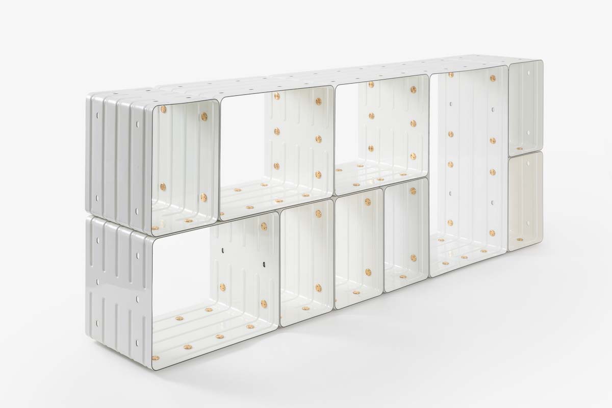 Quobus 1,3,6 Monochromatic, by Marc Newson at Galerie Kreo - Photo © courtesy of Alexandra de Cossette and Galerie Kreo