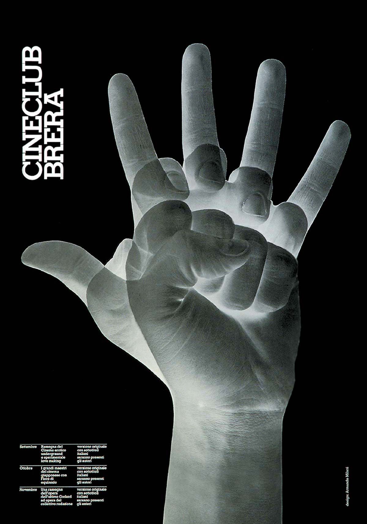 Cineclub Brera poster by Armando Milani, 1975