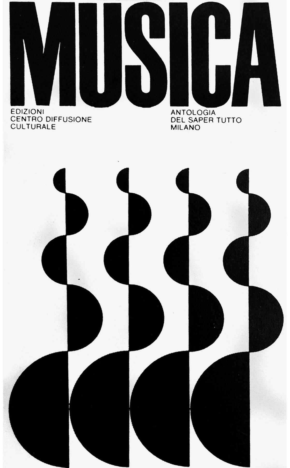 Musica book cover by Armando Milani, 1973
