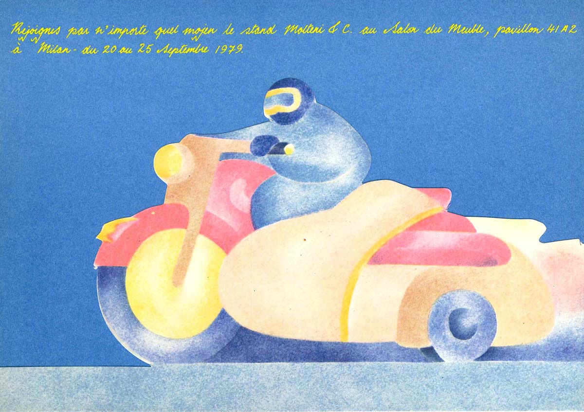Invito per il XIX Salone Internazionale del Mobile di Milano, 1979 , design L. Meda, F. Giacometti - grafica Gerotto Sparks