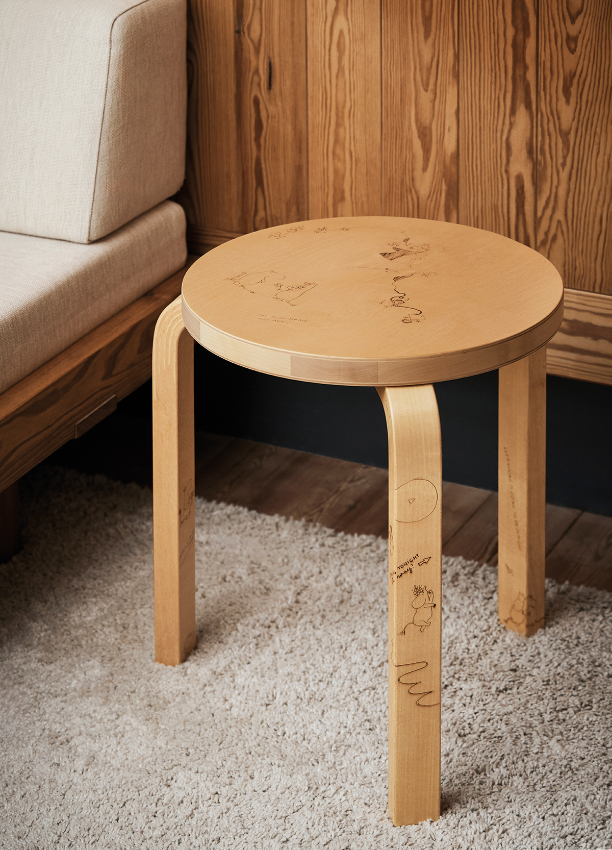 Stool 60 by Artek + Moomin, design Alvar Aalto
