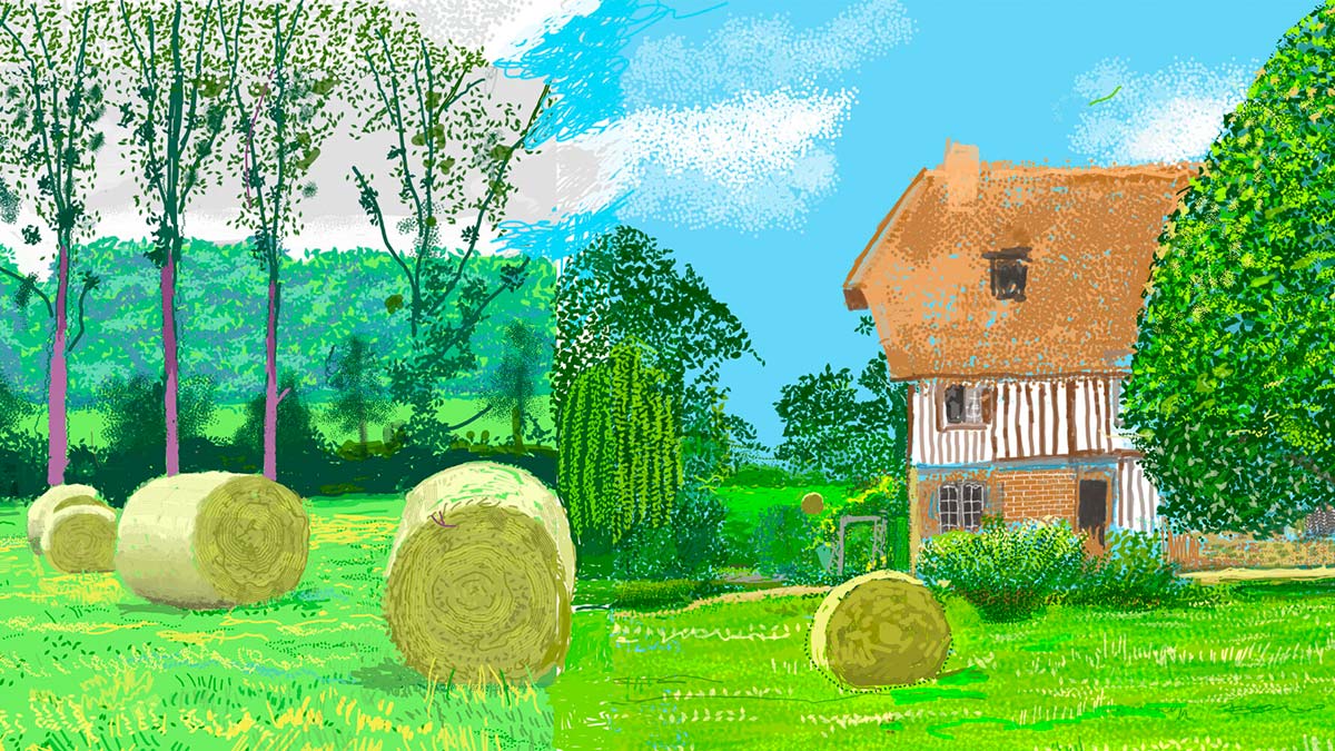 David Hockney, A Year in Normandie (detail), 2020-2021, Composite iPad painting © David Hockney